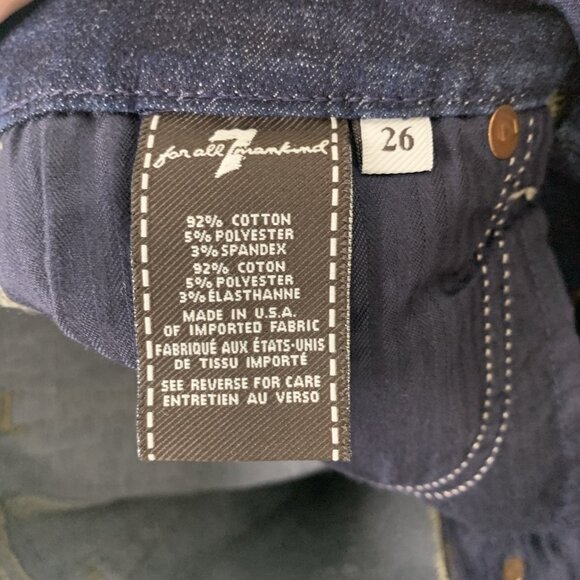 7 for all Mankind "A" Pocket Jeans Womens 26x33”Blue Denim Bootcut Low Rise Y2K - Picture 11 of 14